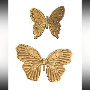 2 Vintage Homeco Dart 7291 Butterfly Wall Hanging Figures Plastic 1971